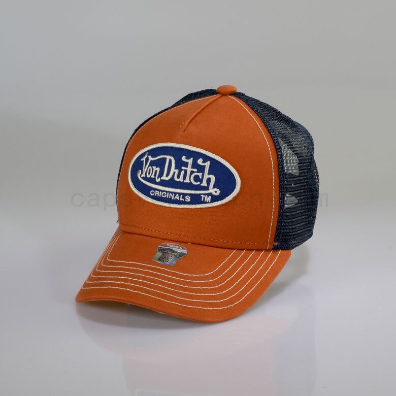 (image for) Von Dutch Originals -Trucker Boston Cap, orange/navy F0817888-01403 2023-2024